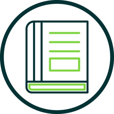 Kitap satırı simgesi, vektör çizim 