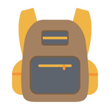 sırt çantası simgesi vektör illüstrasyonu