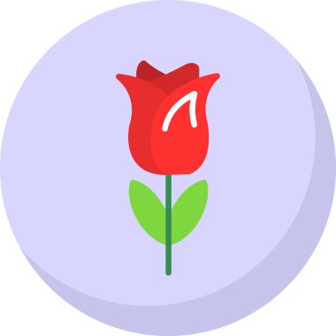 Basit düz lale çiçeği tasarımı çizimi 