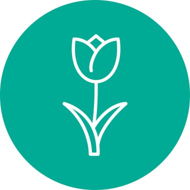 Basit düz lale çiçeği tasarımı çizimi 