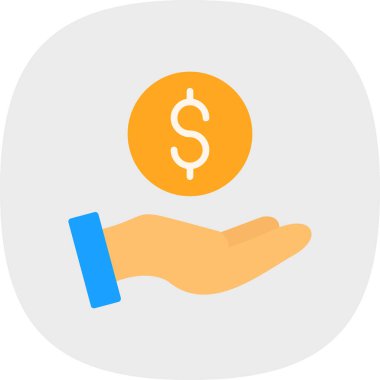 Madeni para düz vektör simgesi