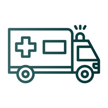 düz ambulans simgesi vektör illüstrasyonu