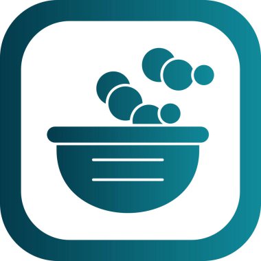 Sabun köpük ikonlu bir kase sıvı. 