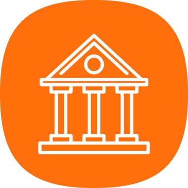 Banka binası. Web simgesi basit illüstrasyon