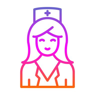 Hemşire hanım. Web simgesi basit illüstrasyon 