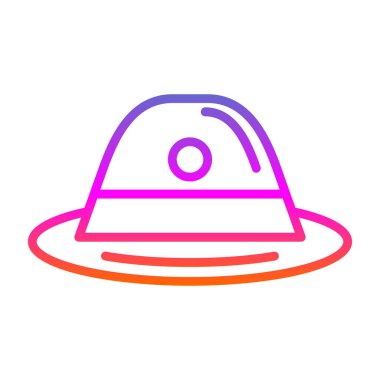 Beyaz arkaplanda izole edilmiş renk çizgisi şapkası ve kapak simgesi. Şapkalı. renkli illüstrasyon