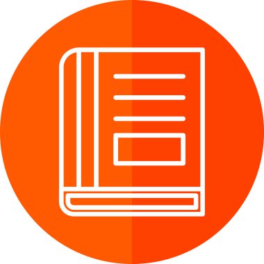 Kitap satırı simgesi, vektör çizim 