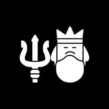 Poseidon simgesi. Mitoloji ikonu elementi. Web sitesi tasarımı ve geliştirilmesi için ince çizgi simgesi