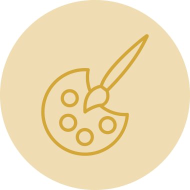 Palet boyama ve boya fırçası simgesi, vektör illüstrasyonu