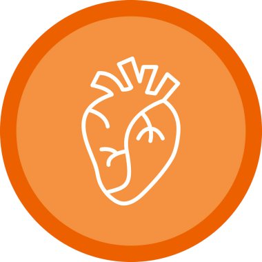 İnsan kalbi simgesi, vektör illüstrasyonu basit tasarım