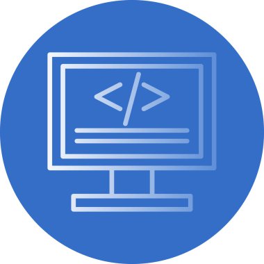 Kod işareti. Kodlama simgesi. vektör illüstrasyonu