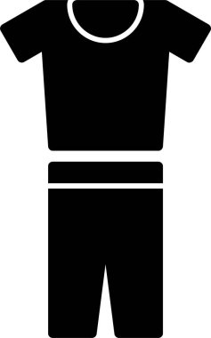 Giysi sembolü. Tişört ve pantolon simgesi, vektör illüstrasyonu  