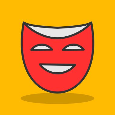 Tiyatro maskesi. Web simgesi basit illüstrasyon  