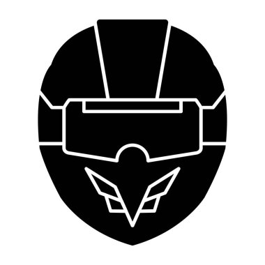 VR Yarış Miğferi ikon vektör illüstrasyonu