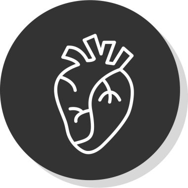 İnsan kalbi simgesi, vektör illüstrasyonu basit tasarım