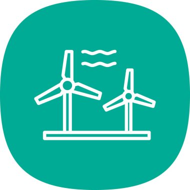 Rüzgar türbinleri simgesi. Rüzgar türbini vektör çizimi. yenilenebilir enerji işareti 