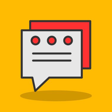 Grafik düz konuşma baloncukları simgesi, vektör illüstrasyonu