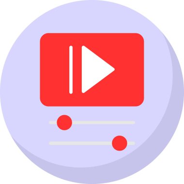 video oynatıcı simgesi, vektör illüstrasyonu 