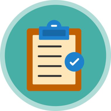 Kontrol listesi simgesi, vektör illüstrasyonu