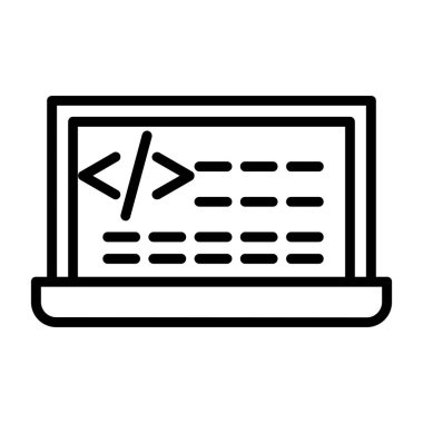 Kodlama simgesinin vektör illüstrasyonu 