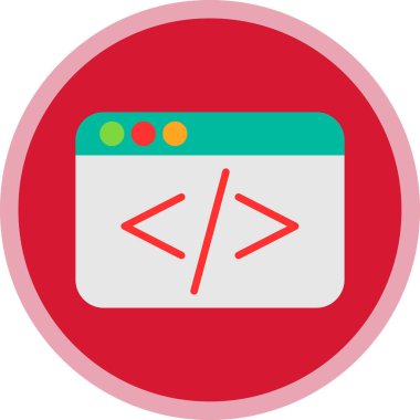 Kodlama simgesinin vektör illüstrasyonu 