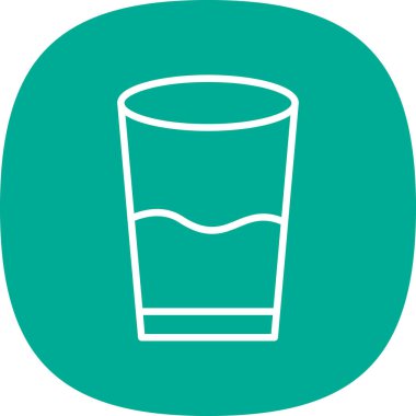 Bir bardak su, içecek ikonu, beyaz arkaplanda izole edilmiş. 