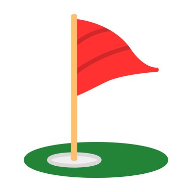 Golf bayrağı ikonu vektör illüstrasyon grafik tasarımı