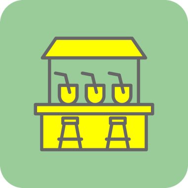 Modern kahve dükkanı simgesinin vektör illüstrasyonu