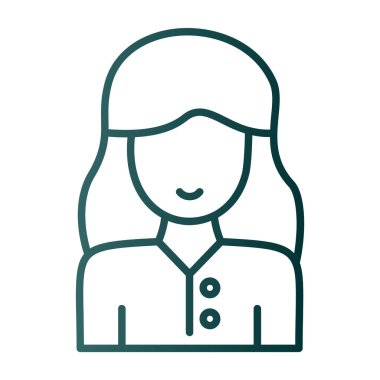 kız simgesi, vektör illüstrasyonu 