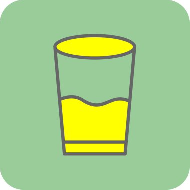 Bir bardak su, içecek ikonu, beyaz arkaplanda izole edilmiş. 