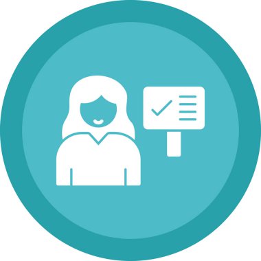 Dizüstü bilgisayarı olan kadın, vektör çizimi