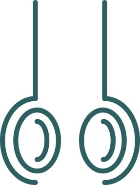 Moda aksesuar simgesi taslak biçiminde küpeler