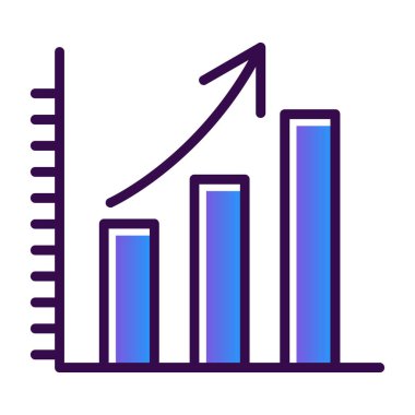 İş grafiği. Grafik düz simgesi