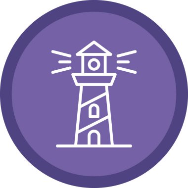 deniz feneri web simgesi, vektör illüstrasyonu 