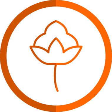 Pamuk çiçek simgesinin vektör illüstrasyonu 