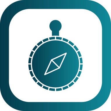 pusula düz simgesi, vektör illüstrasyonu