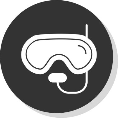 Dalış maske simgesi. Dalış maske vektör simgesi web için basit örnek