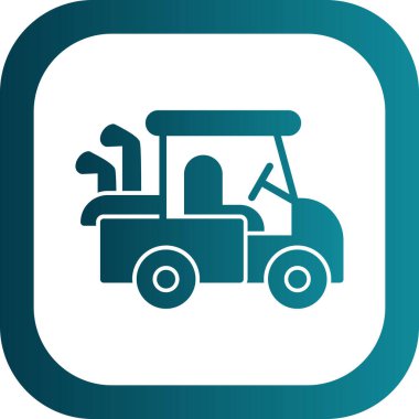 Golf Arabası simgesinin vektör illüstrasyonu