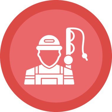 Beyaz arkaplanda balıkçı simgesi izole edildi 
