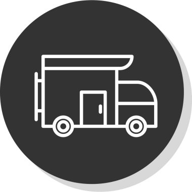 Camper van simge vektör çizim