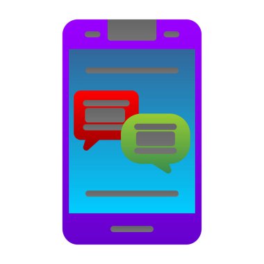 Grafik düz konuşma baloncukları simgesi, vektör illüstrasyonu