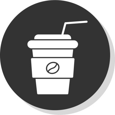 Saman içen kağıt kahve fincanı. Kafe logosu. Vektör.
