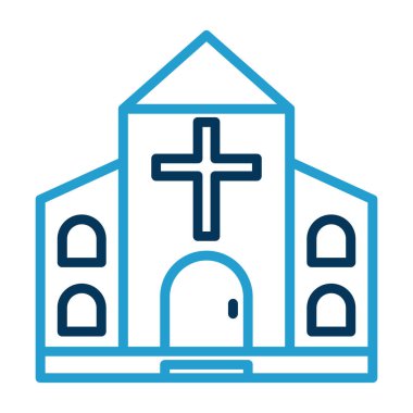 Kilise simgesi, vektör illüstrasyonu basit tasarım