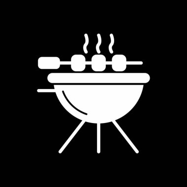 Barbekü. Web simgesi basit illüstrasyon