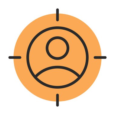 Hedef izleyici simgesi. Vektör çizim  