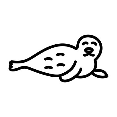 şirin fok simgesi, vektör illüstrasyonu