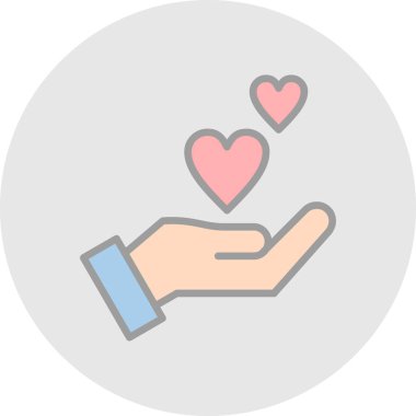 Aşk kalp vektör satırı simgesi