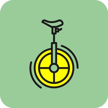 Unicycle simgesinin vektör illüstrasyonu