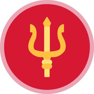 Altın ve kırmızı yuvarlak bir simgenin çizimi