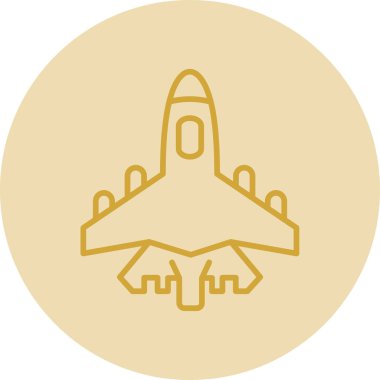 Savaşçı jet simgesi, vektör çizimi basit tasarım